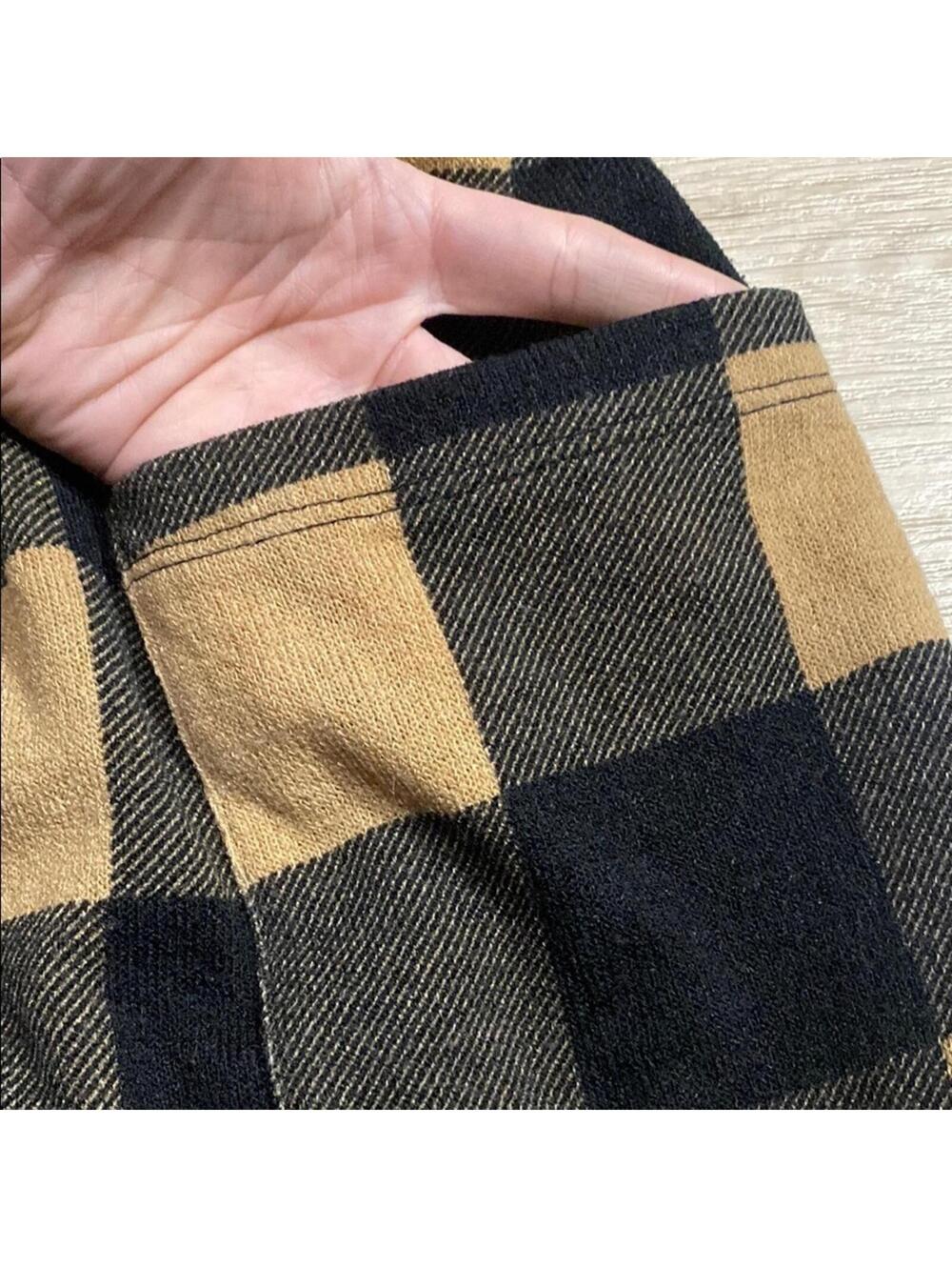 Gilli Black and Tan Plaid Long Sleeve Dress - Picture 5 of 15